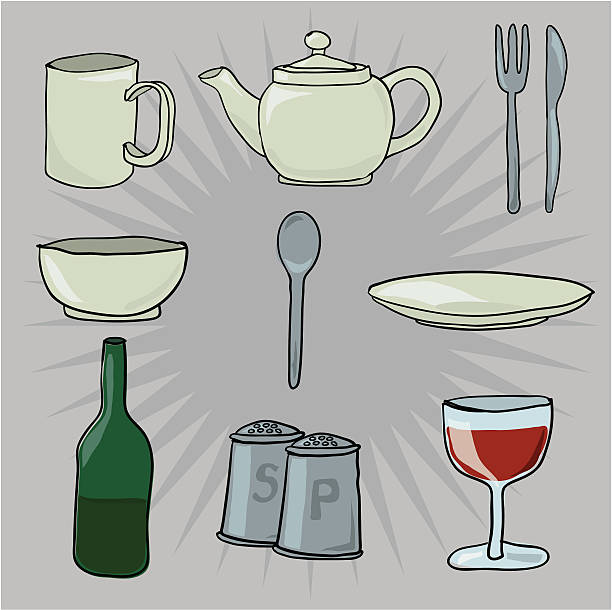 Crockery vector art illustration