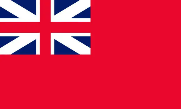 Vector illustration of Red Ensign of Great Britain (1707-1800)