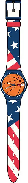 Vector illustration of Basketball Design Wrist Watch