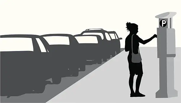 Vector illustration of Pay Parking Vector Silhouette