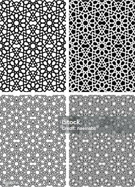 Islamic Wzór W Gwiazdy Bezszwowe - Stockowe grafiki wektorowe i więcej obrazów Wzór - Opis - Wzór - Opis, Islam, Styl arabski