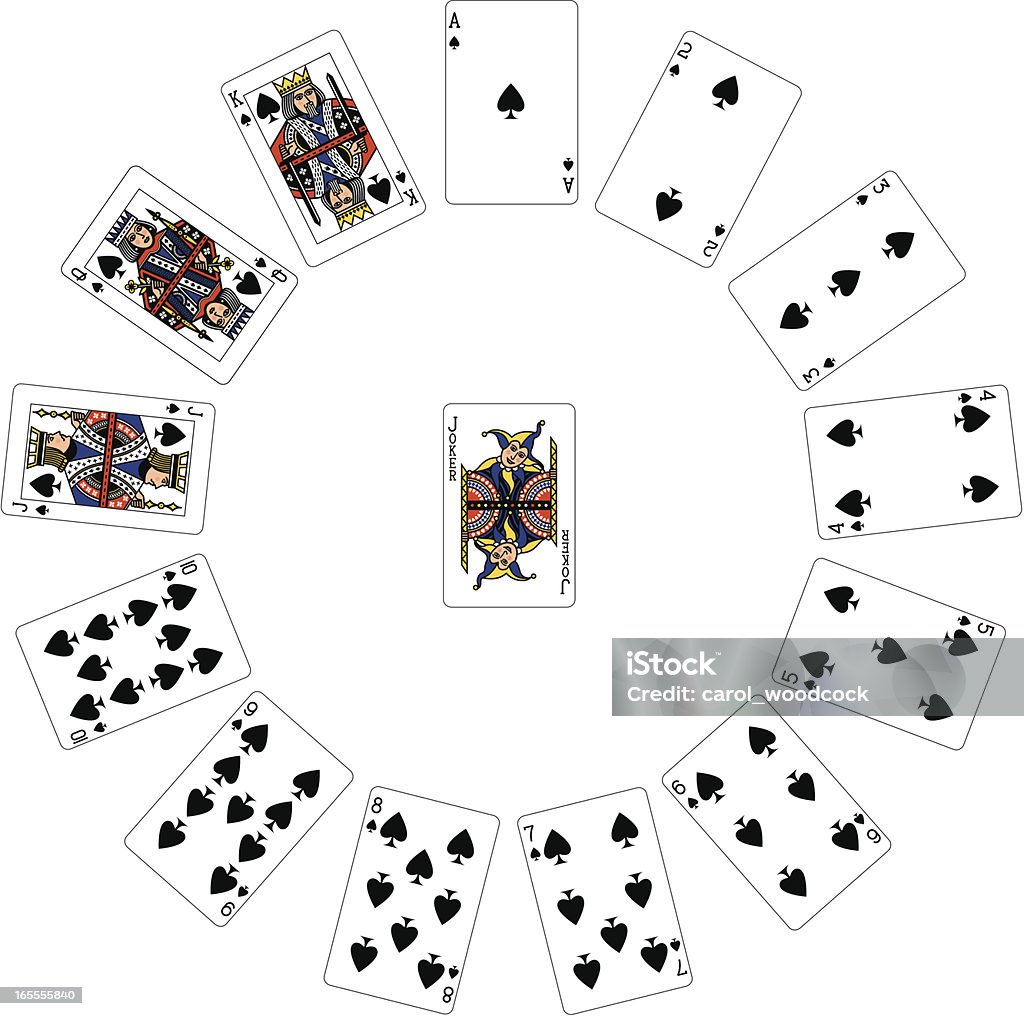 Spade Terno Círculo de cartas de jogar - Royalty-free Círculo arte vetorial
