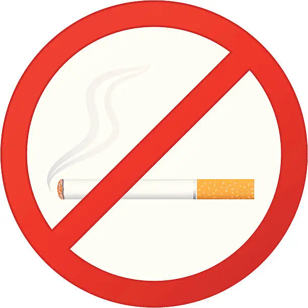 Vector illustration of No smoking sign