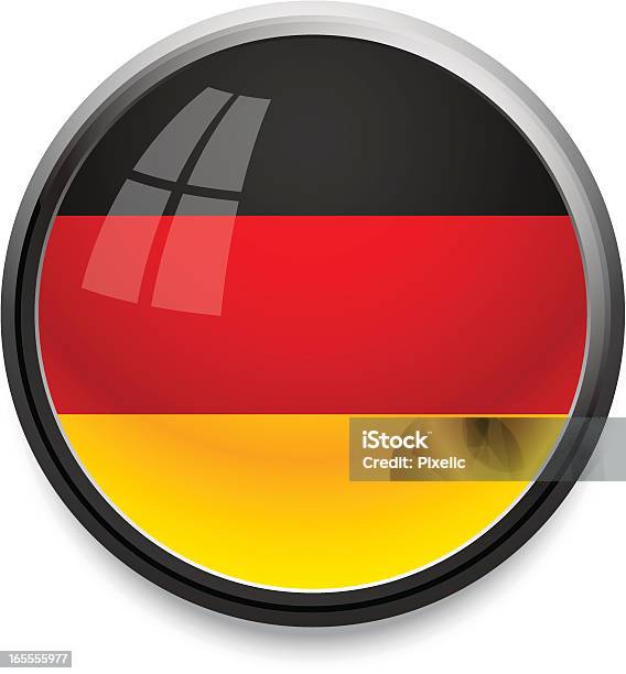 Германияфлаг Значок — стоковая векторная графика и другие изображения на тему Без людей - Без людей, Блестящий, Векторная графика
