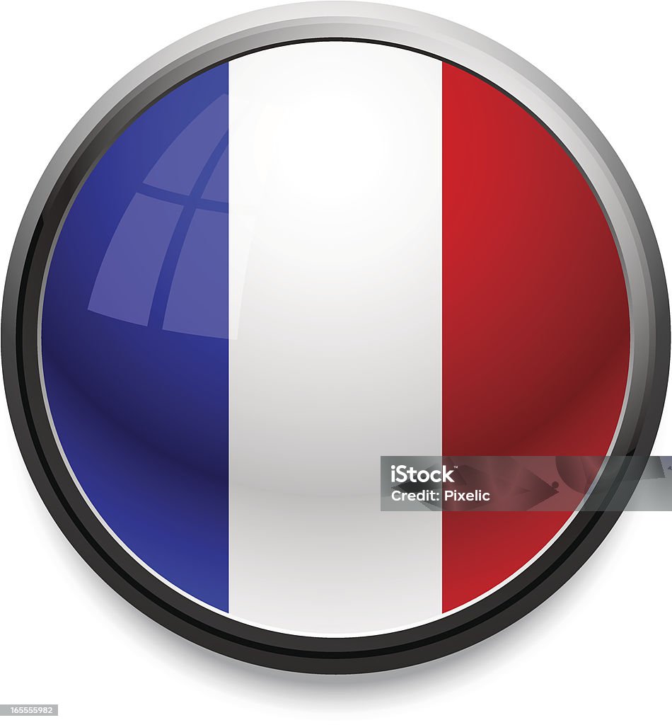 Frankreich-Flagge-Symbol - Lizenzfrei Bedienungsknopf Vektorgrafik