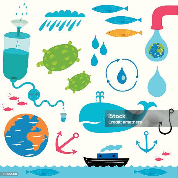 Water Everywhere Stock Illustration - Download Image Now - Sardine, Vector, Water Cycle