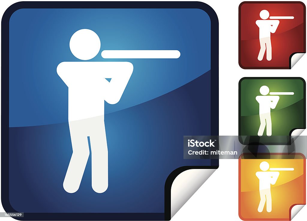 Shooting Position Sticker Shooting Sticker Collection Stock Illustration - Download Image Now ...