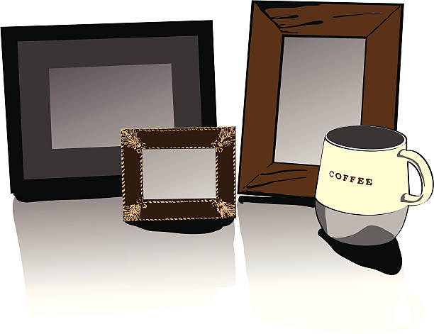 Picture Frames and Mug vector art illustration