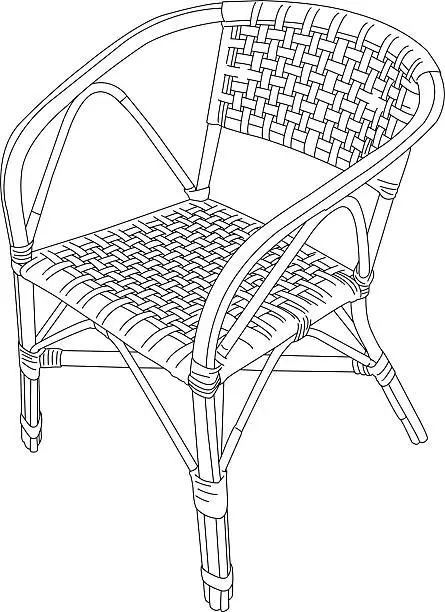 Vector illustration of Rattan Chair