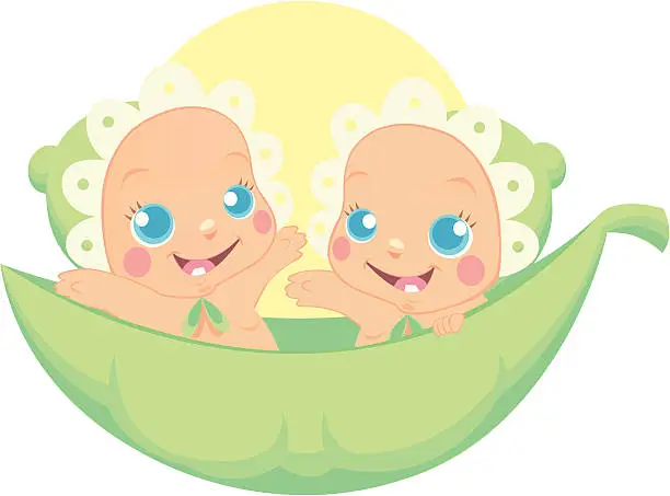 Vector illustration of Twin Girls!