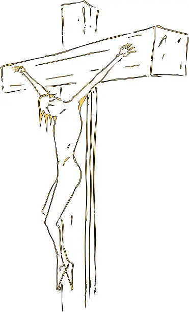 Vector illustration of The Crucifixion. Jesus on Cross