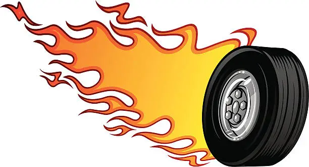 Vector illustration of hot wheel