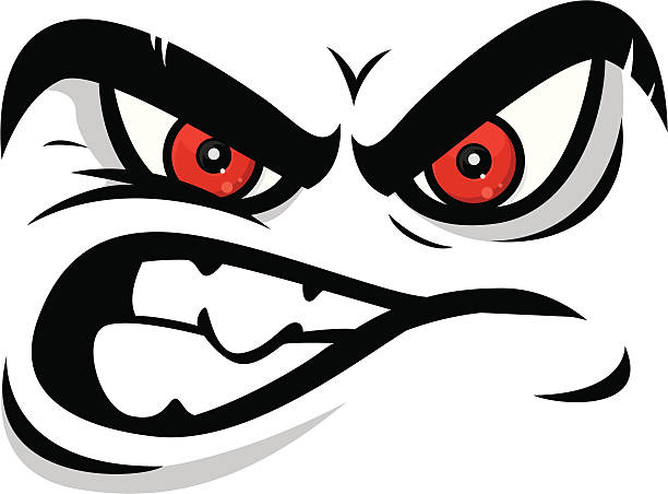 angry rosto - ilustração de arte em vetor