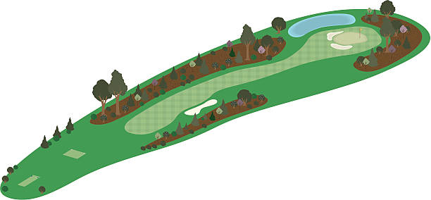 Vector 3D Golf Hole A vector illustration of a golf hole made to look 3D. humphrey bogart stock illustrations