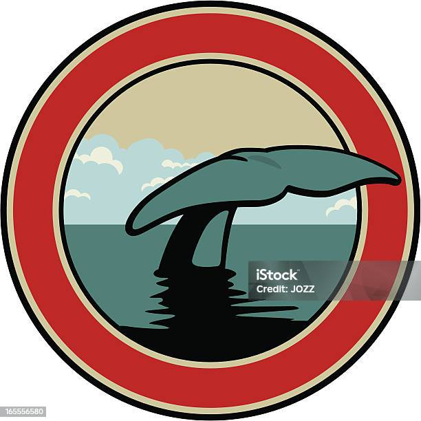 Emblema Di Balena - Immagini vettoriali stock e altre immagini di Balena - Balena, Pinna caudale, Acqua