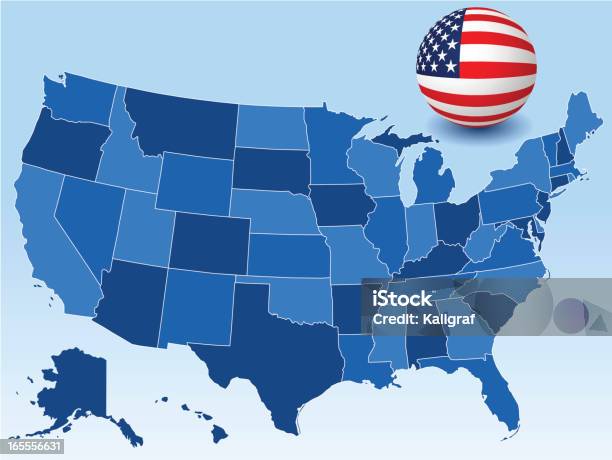 Vetores de Estados Unidos Mapa e mais imagens de Carolina do Norte - Estado dos EUA - Carolina do Norte - Estado dos EUA, Carolina do Sul, Ilhas do Havaí