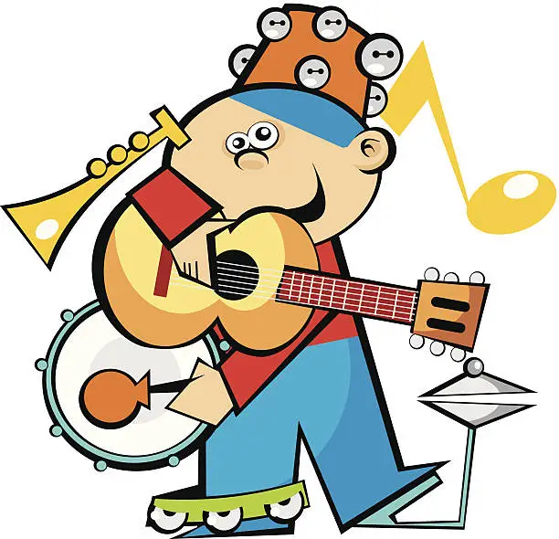 Vector illustration of orchestra man