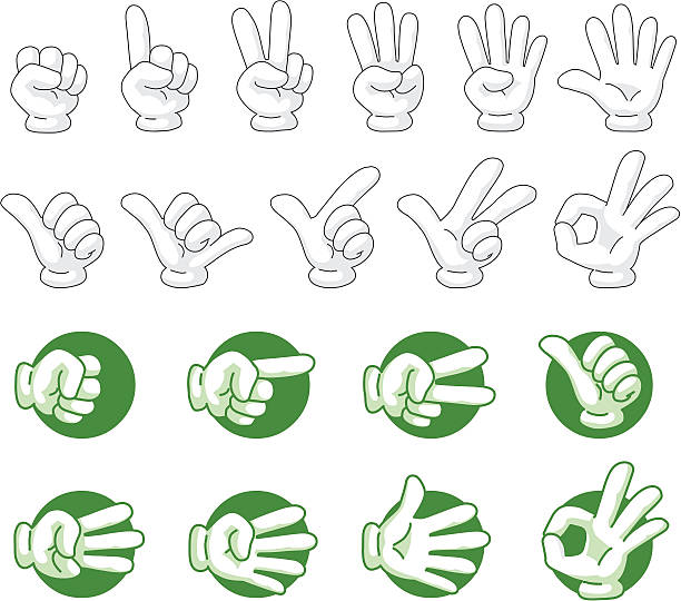 ręka kształt ikony z cieni - two fingers stock illustrations