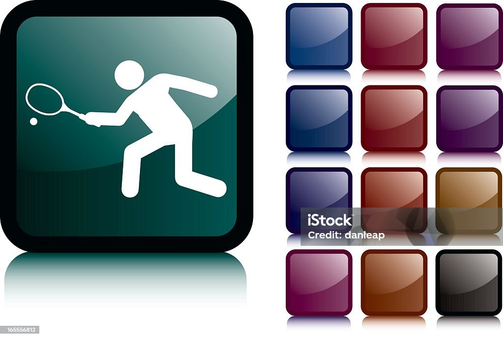 Squash Man Icon Black - arte vectorial de Squash libre de derechos