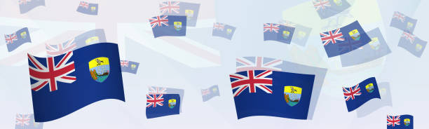 istock Saint Helena flag-themed abstract design on a banner. Abstract background design with National flags. 1655568161