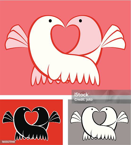 Ilustración de Amor Pájaros y más Vectores Libres de Derechos de Amor - Sentimiento - Amor - Sentimiento, Animal, Besar