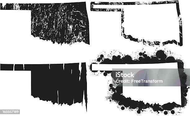 Ilustración de Estados Unidos De Grungeoklahoma y más Vectores Libres de Derechos de Oklahoma - Oklahoma, Contorno, Técnica de textura grunge