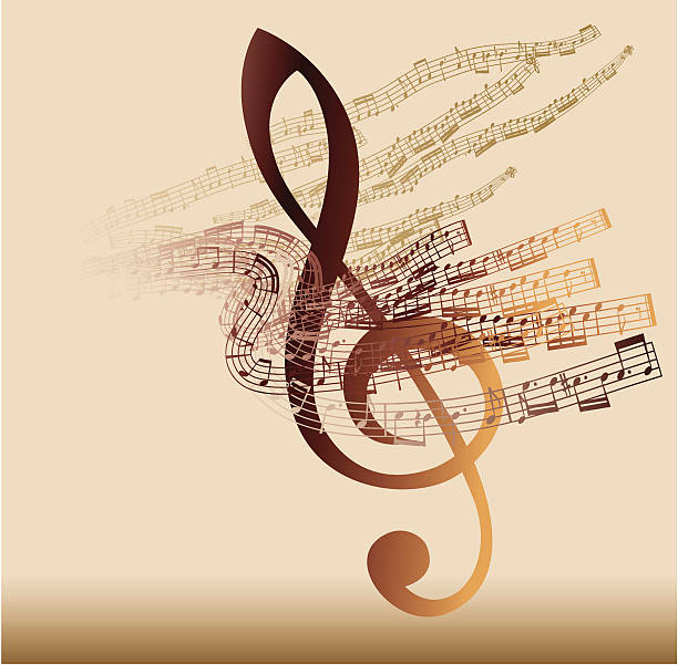 музыкальный абстракция - sheet music music musical note pattern stock illustrations