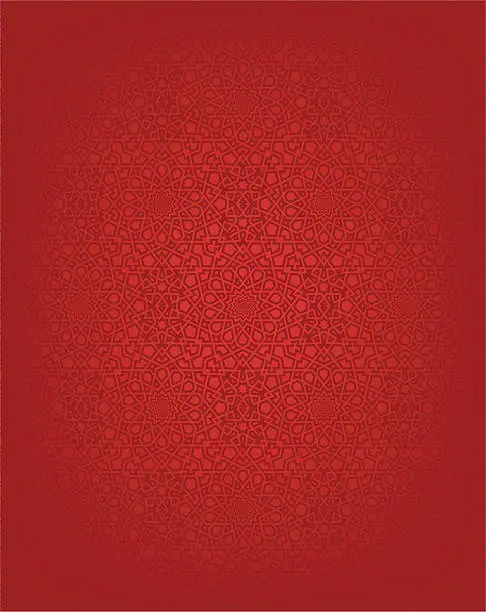 Vector illustration of Red seamless Islamic design background