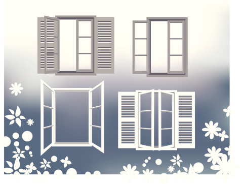 Illustration of several windows. Easy to change color and appearance.