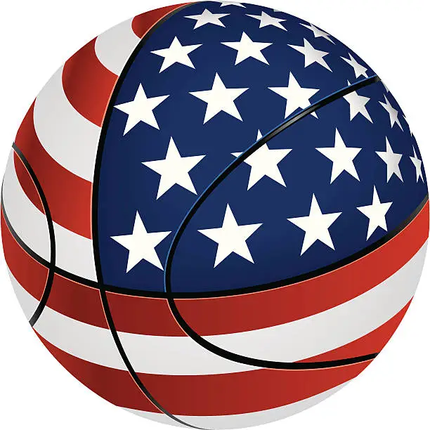 Vector illustration of Vector Patriotic Basketball