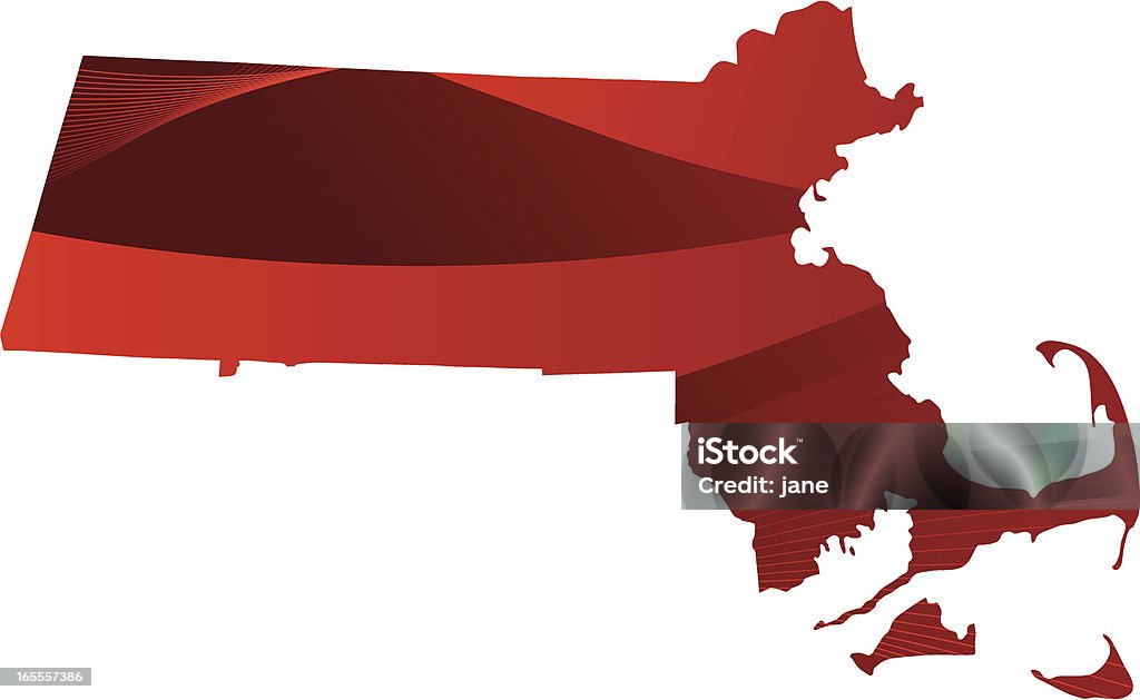 Le Massachusetts - clipart vectoriel de Carte libre de droits