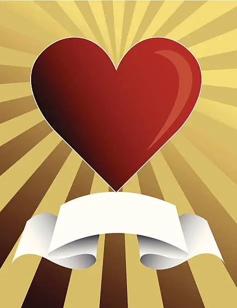 Vector illustration of Heart Banner