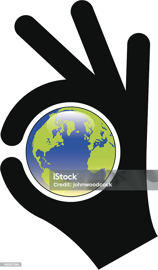 Perfect world A hand indicates perfection. Africa stock vector