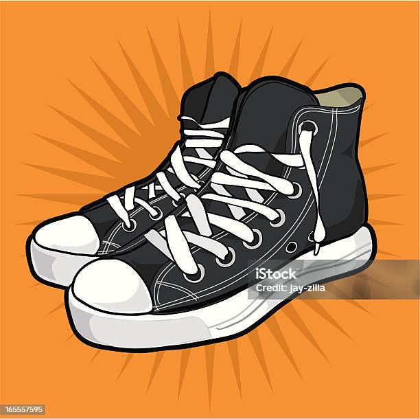 Basketball Trainers Stock Illustration - Download Image Now - Sports Shoe, Canvas Shoe, Cartoon