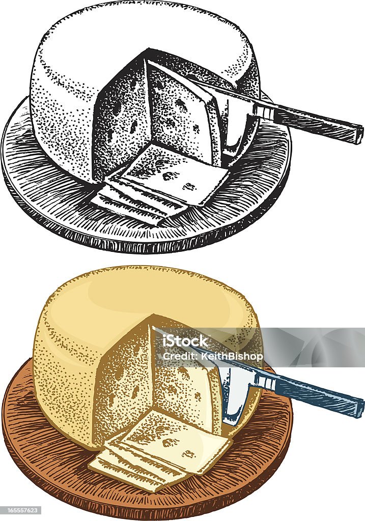 Schweizer Käse-Rad, Appetithäppchen - Lizenzfrei Laib Käse Vektorgrafik