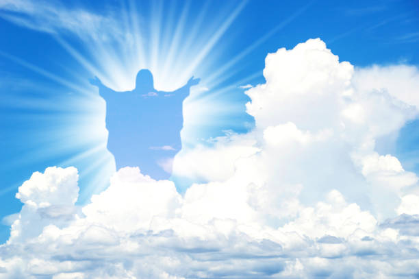 istock Jesus Christ In The Clouds on sky background,good friday 1655576294