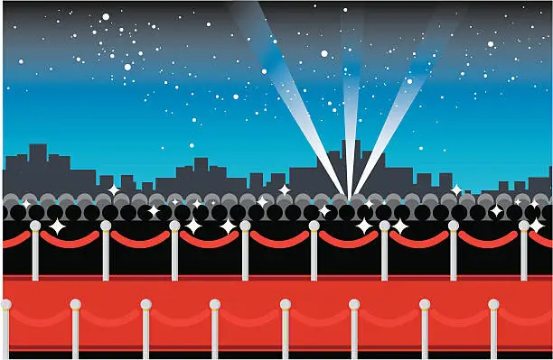 Vector illustration of outdoor red carpet