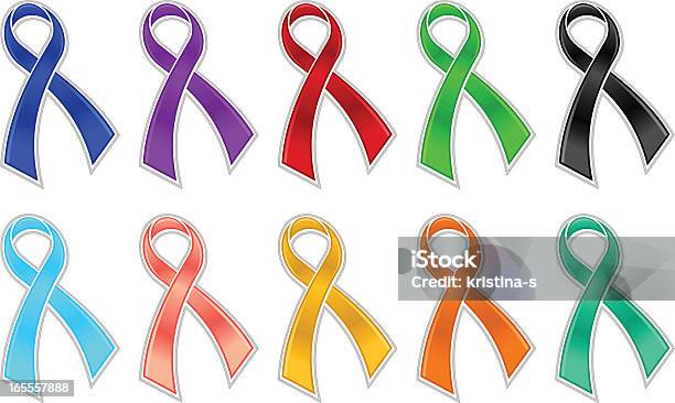 Glossy Awareness Ribbons Stock Illustration - Download Image Now - Ribbon - Sewing Item, Human Trafficking, Purple