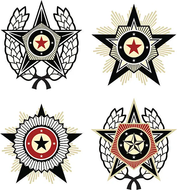 Vector illustration of Propaganda style emblems