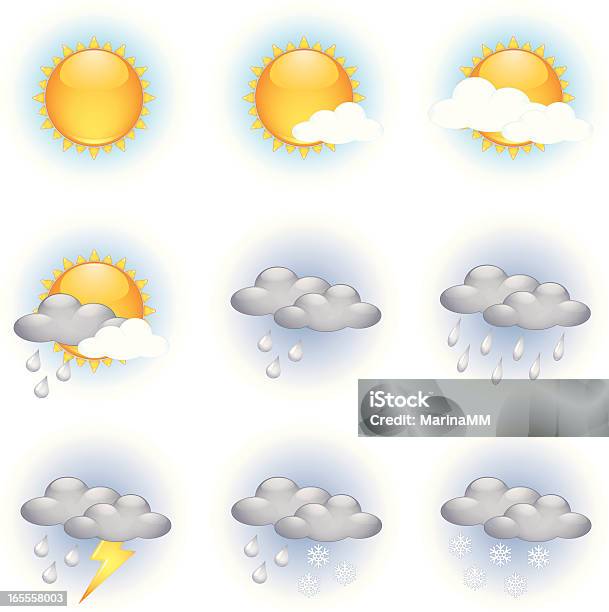일 날씨 아이콘 0명에 대한 스톡 벡터 아트 및 기타 이미지 - 0명, 구름, 기상학