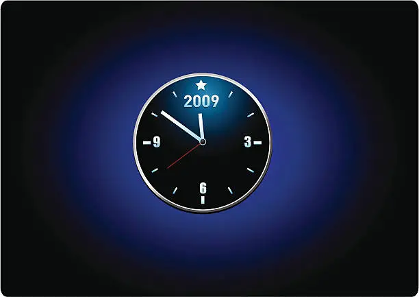 Vector illustration of New years clock