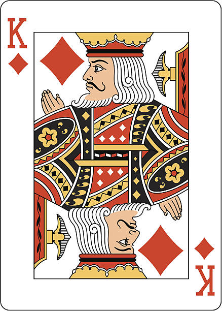 King of Diamonds Two playing card vector art illustration