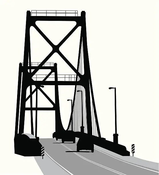 Vector illustration of Bridged Vector Silhouette