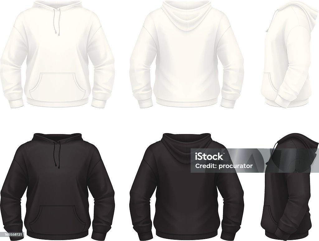 Hoodie con bolsillos - arte vectorial de Camisa con capucha libre de derechos