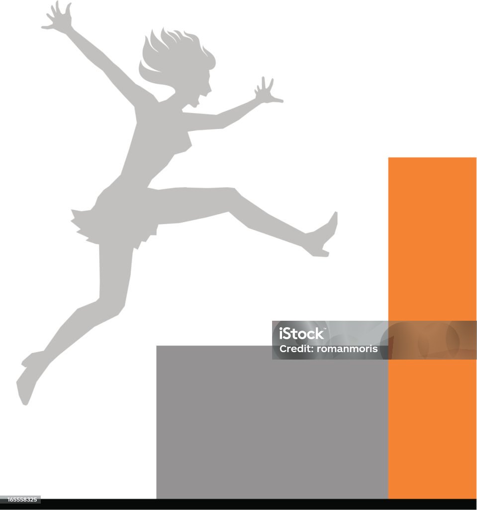 Jumping Girl Illustration of a Girl taking a barrier over the graph. Adult stock vector