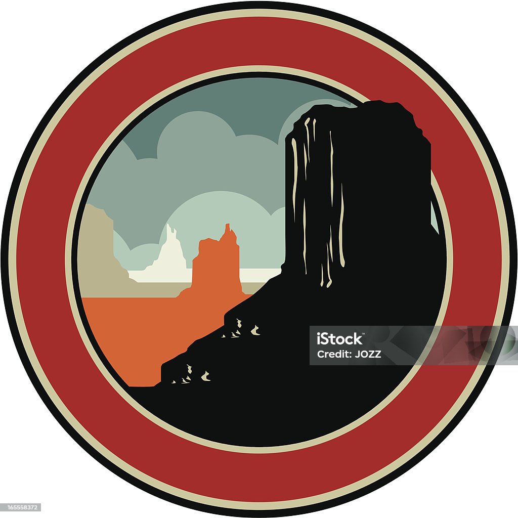 monument valley Emblema - arte vettoriale royalty-free di Arizona