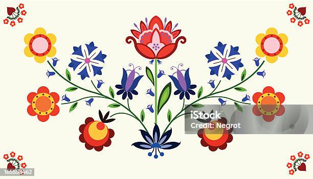 Elemento Floral - Arte vetorial de stock e mais imagens de Bordado - Bordado, Flor, Cultura Polaca