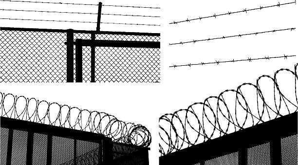 ilustrações de stock, clip art, desenhos animados e ícones de arame farpado - razor wire