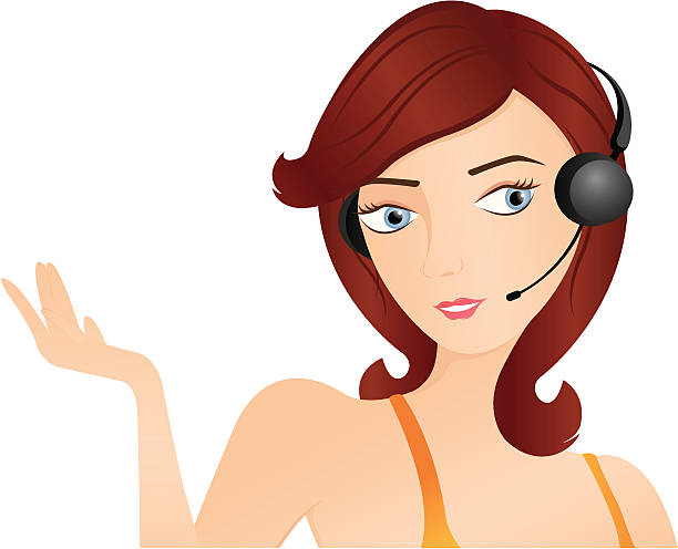 Customer Service-Telephonist vector art illustration