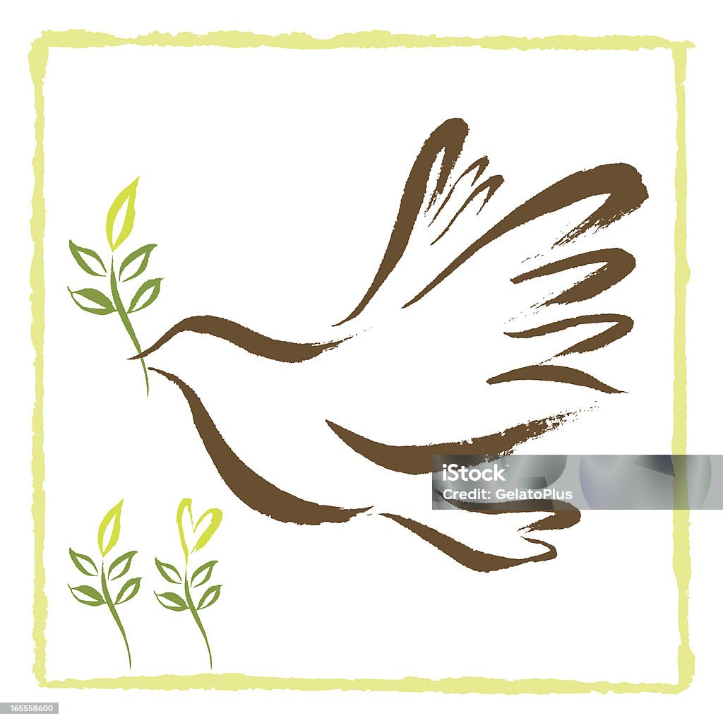 Coup de pinceau Colombe - clipart vectoriel de Symboles de paix libre de droits